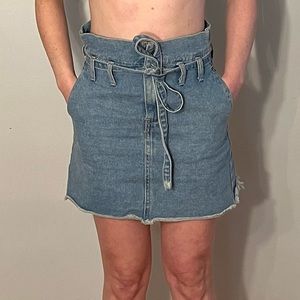 Light Blue Denim Skirt with Jean Belt